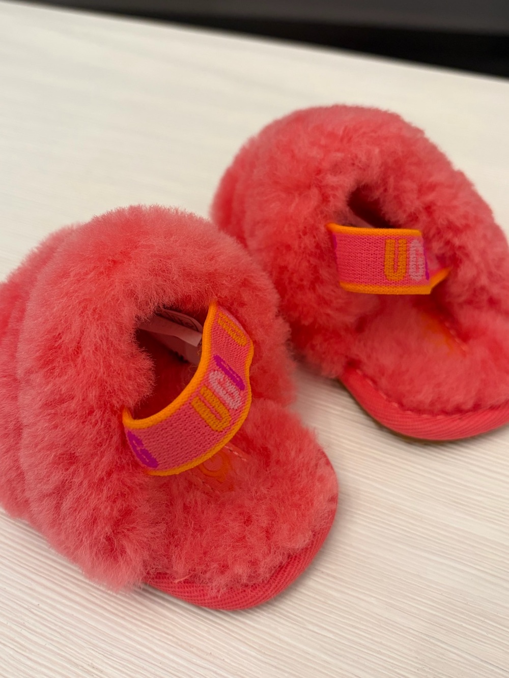 Ugg Fluff Yeah slipper size 2/3 (infant) Pink and Orange